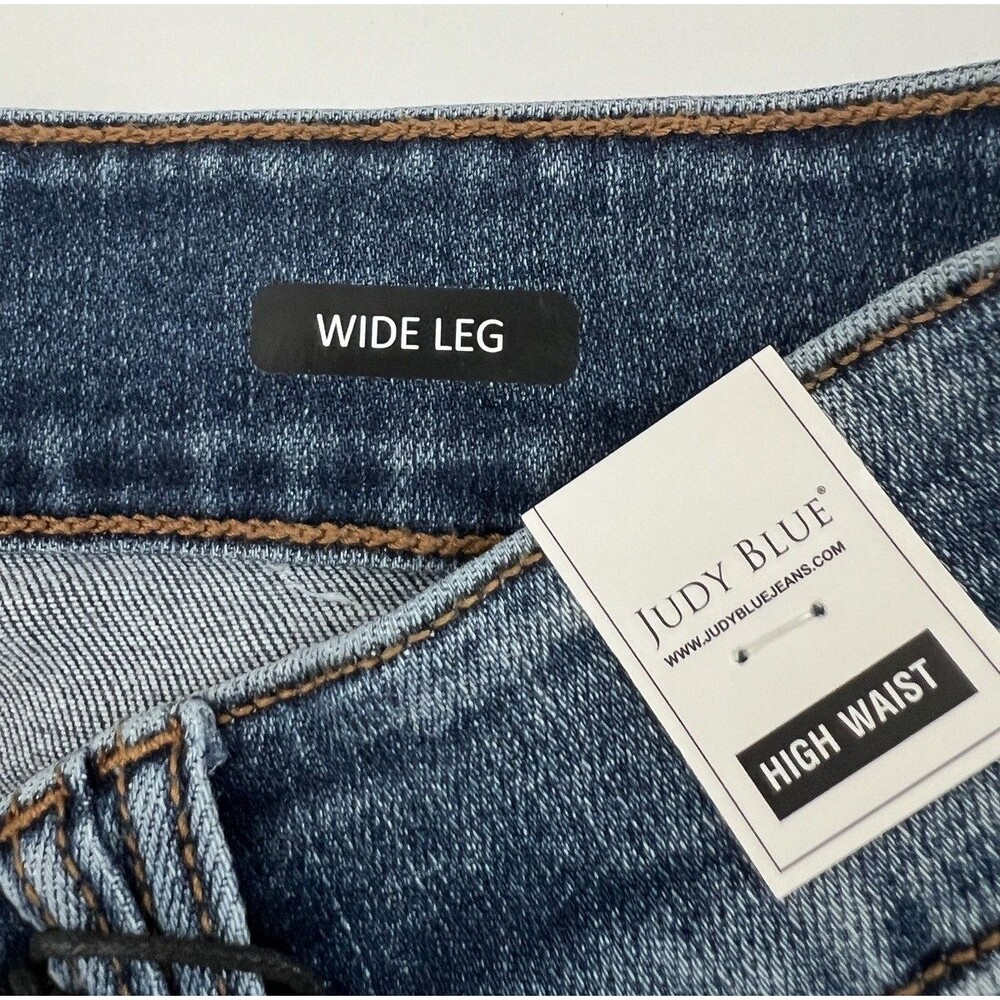 NWT Judy Blue High Rise Double Button Denim Jeans Blue Size 13/31 - Picture 7 of 11